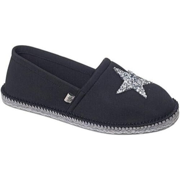 Showaflops Womens 5/6 Espadrille Style Neoprene Slip On Flat with Faux Jute Sole - Picture 2 of 4